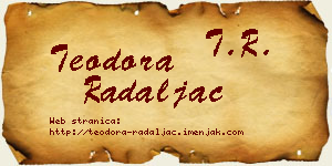 Teodora Radaljac vizit kartica